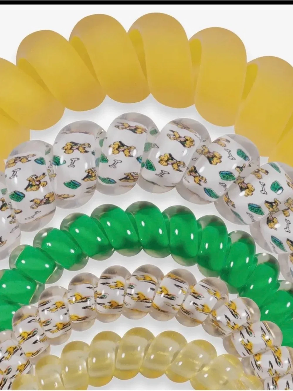 Disney x Teleties Yellow & Green Coil Hair Tie Set - Picture 3 of 5